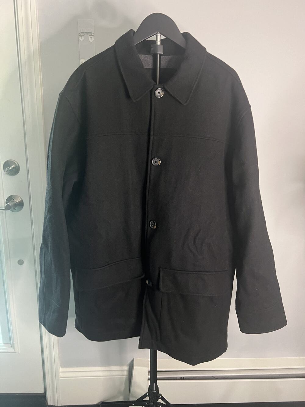 Old Navy Wool Blend Quilted Fleece Lined Barn Field Coat Mens XL EUC
